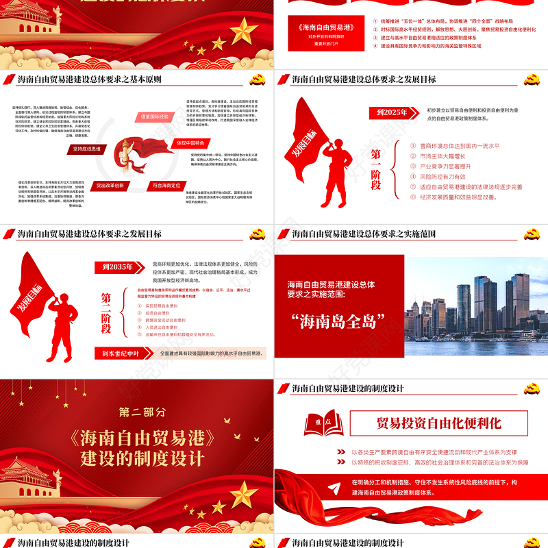 地域党课之全面学习解读海南自由贸易港建设总体方案海南党课PPT模板
