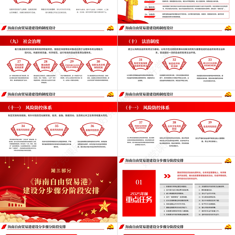地域党课之全面学习解读海南自由贸易港建设总体方案海南党课PPT模板