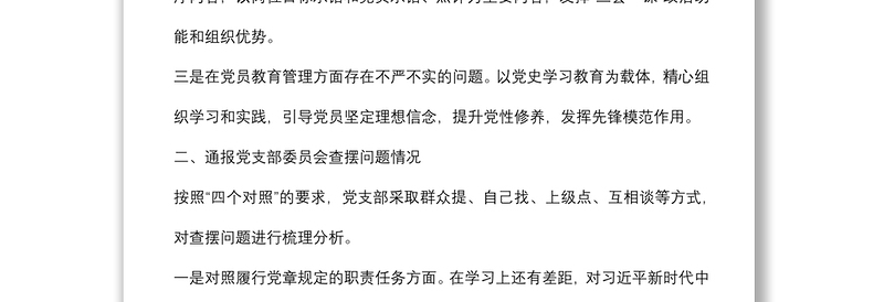 2022年度组织生活会党支部委员会年度工作报告