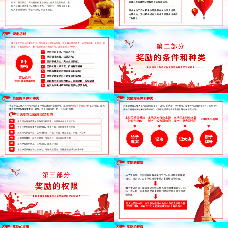 事业单位工作人员奖励规定PPT党政风新版事业单位工作人员奖励规定学习解读课件模板