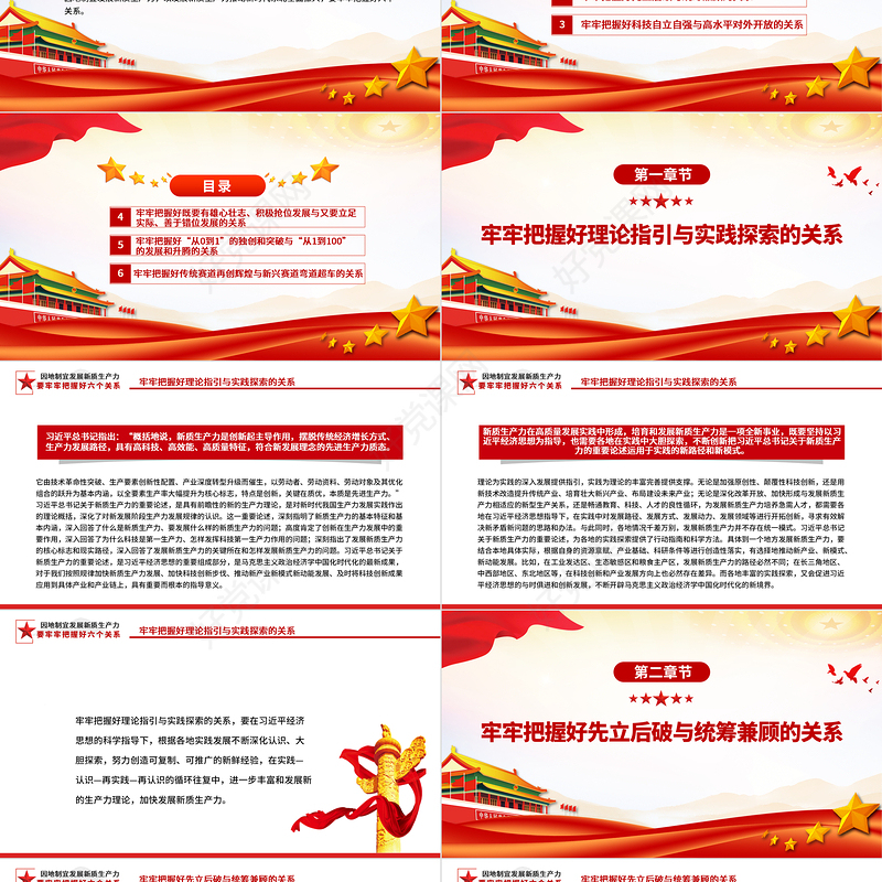 因地制宜发展新质生产力要把握好六个关系PPT党政风党员干部学习教育党课课件