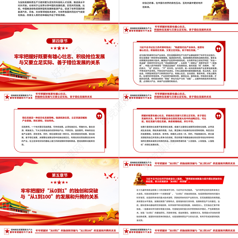 因地制宜发展新质生产力要把握好六个关系PPT党政风党员干部学习教育党课课件