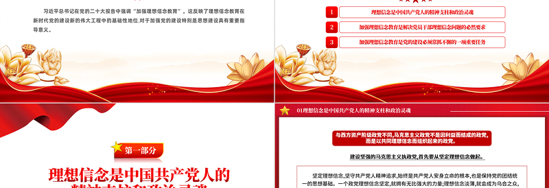红色党政风2024年一季度微党课之加强新时代党的理想信念教育PPT课件