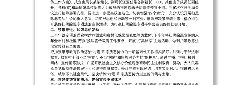 20xx年扫黑除恶专项斗争工作总结范文最新