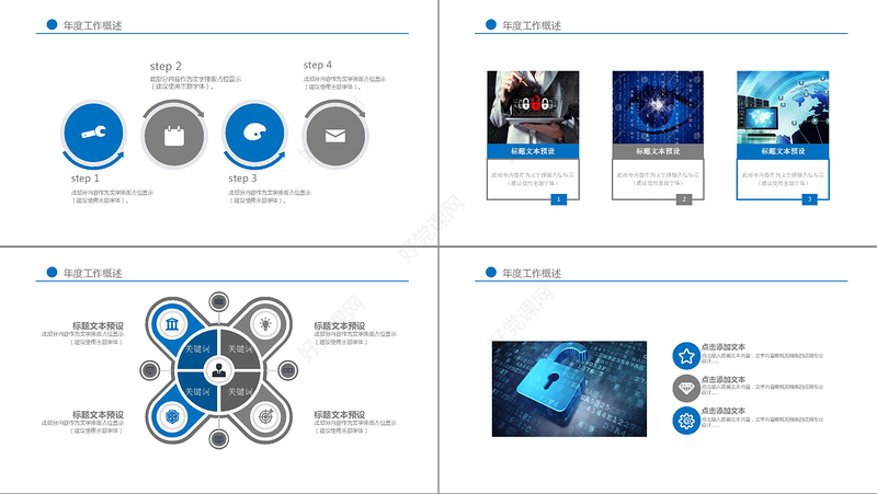 2019蓝色网络安全培训PPT模板
