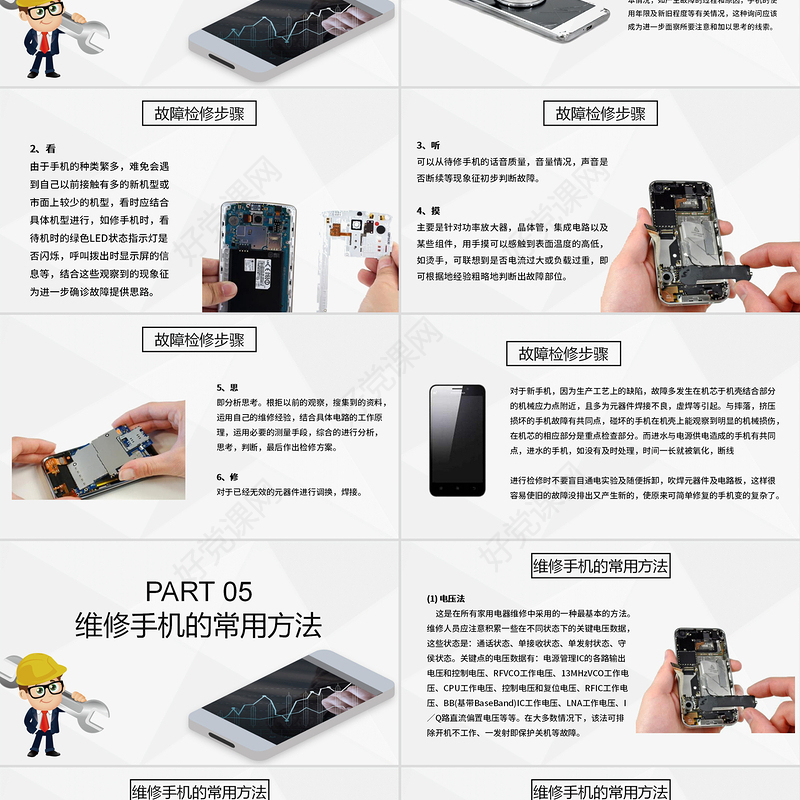 2019简约简单手机维修教程基础培训课件PPT模板