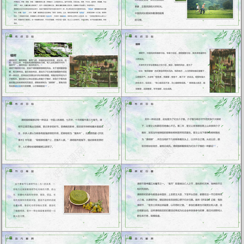 清秀简约清明节节日介绍PPT