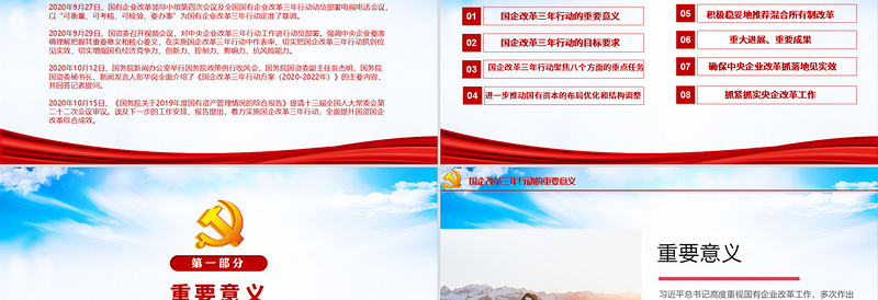 蓝色党建风国企改革三年行动方案2020-2022专题国企党课PPT