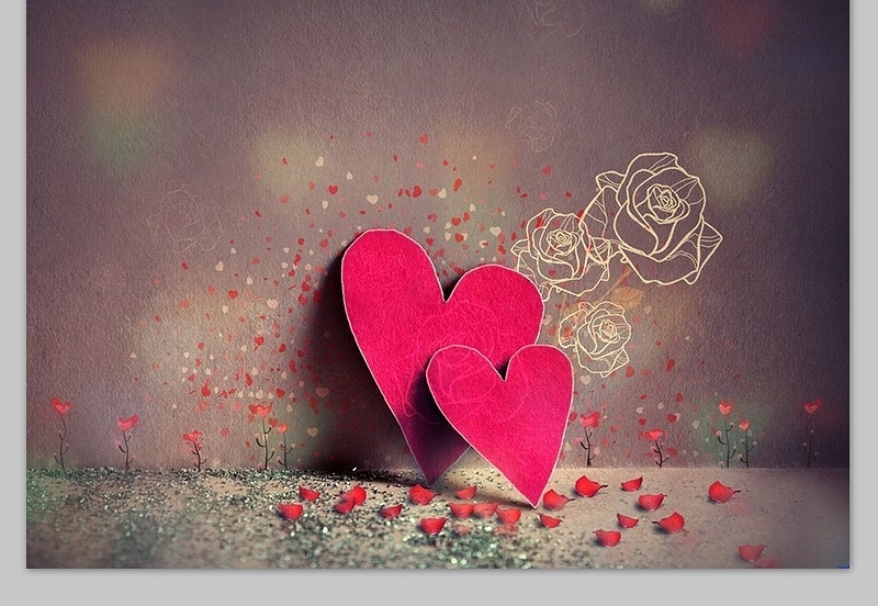 可爱的爱心淡淡ppt背景图片 7张