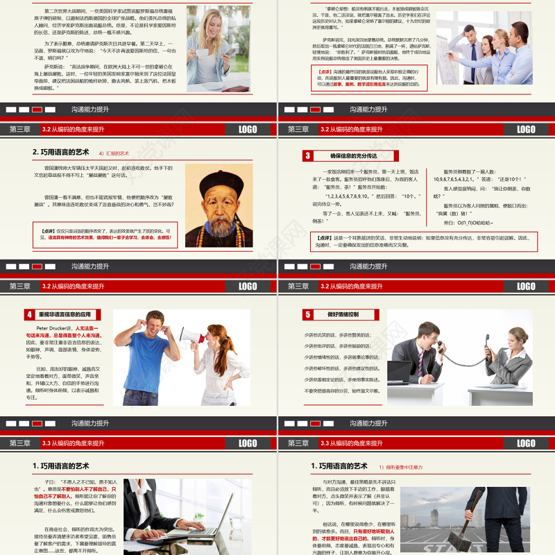 原创沟通技巧PPT沟通技能PPT模板设计-版权可商用