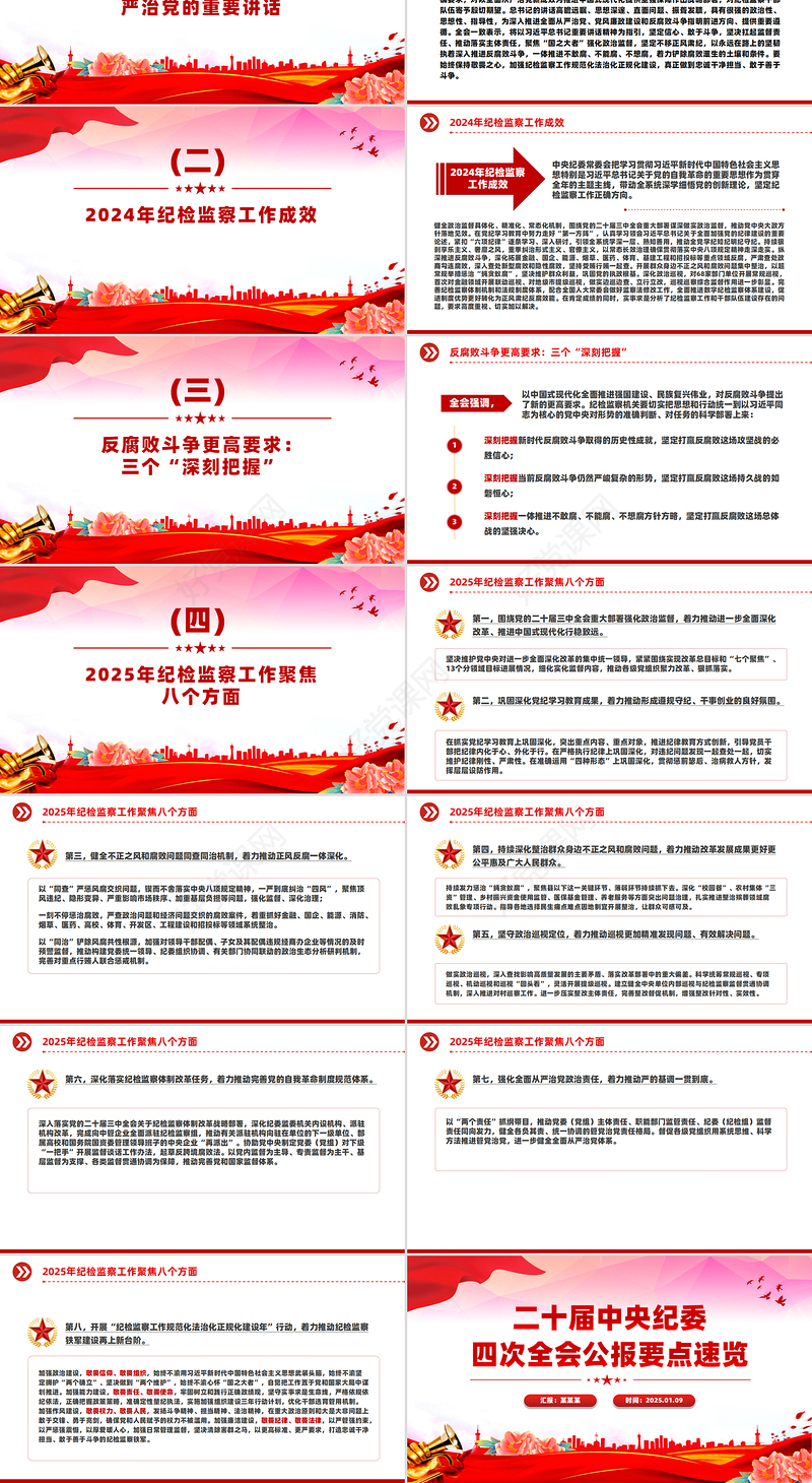 学习解读二十届中央纪委四次全会公报要点PPT课件