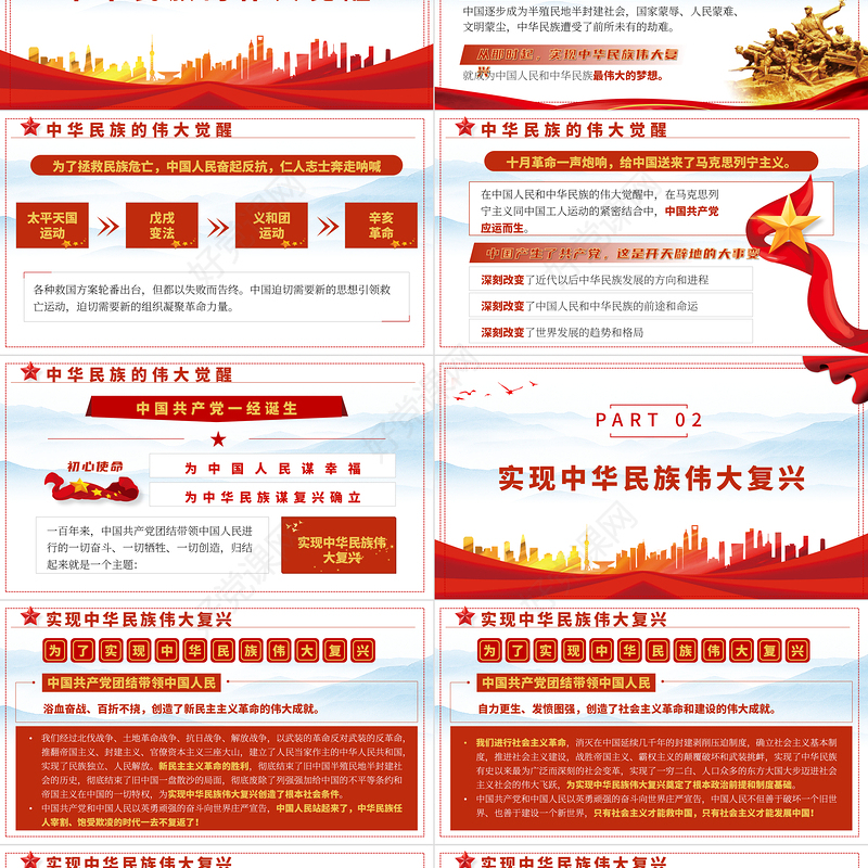 2021中国共产党成立一百周年大会重要讲话PPT重点讲话内容解读学习