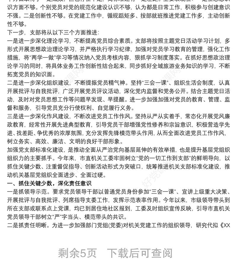 党支部标准化规范化建设工作总结报告4篇