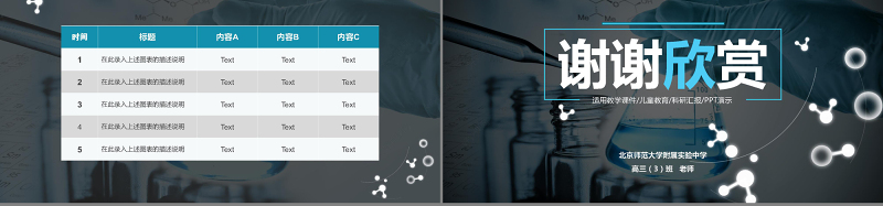 蓝色大气化学实验专用PPT模板