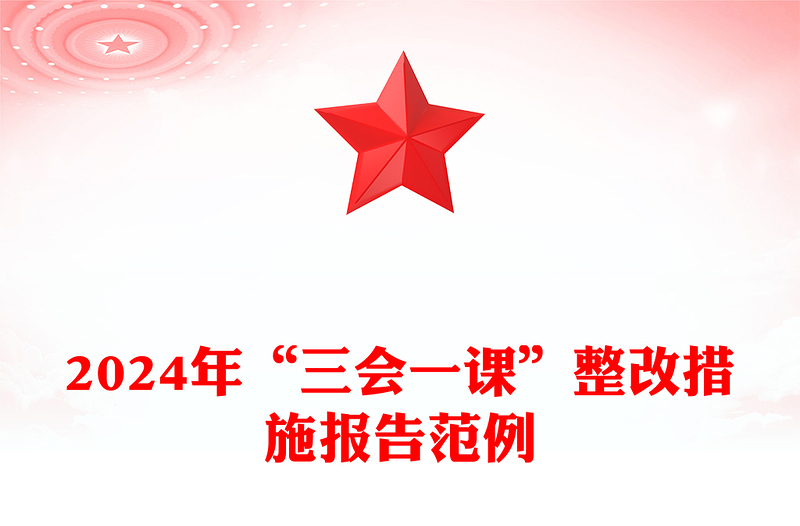 2024年“三会一课”整改措施报告范例模板