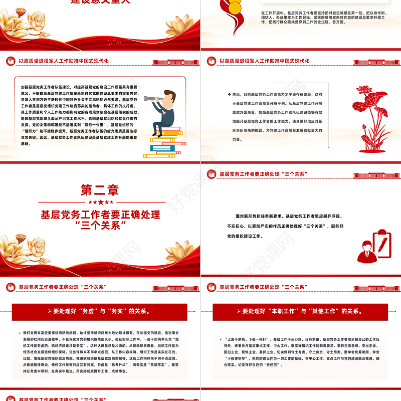 2024如何做一名优秀的党务工作者PPT红色大气基层干部队伍建设微党课