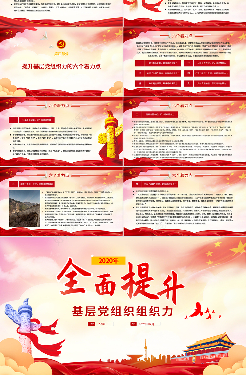 全面提升基层党组织组织力PPT模板