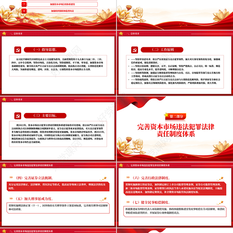 关于依法从严打击证券违法活动的意见PPT创意大气党课课件