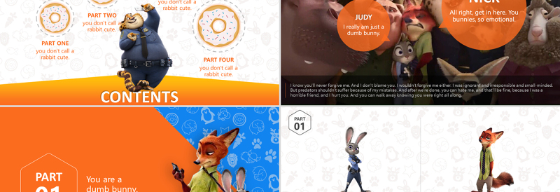 《疯狂动物城》迪斯尼3D动画大片ppt模板