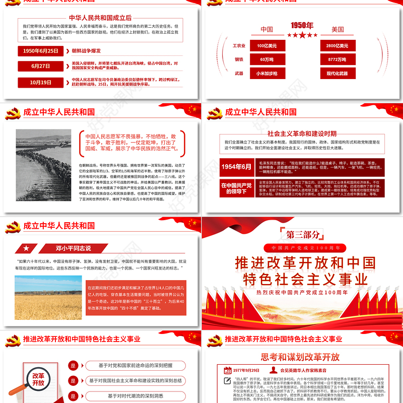 2021百年党史之民族复兴三大里程碑PPT热烈庆祝中国共产党成立100周年专题党课课件