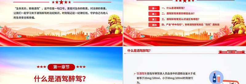 党政风严防纪法红线杜绝酒驾醉驾PPT作风建设党课下载