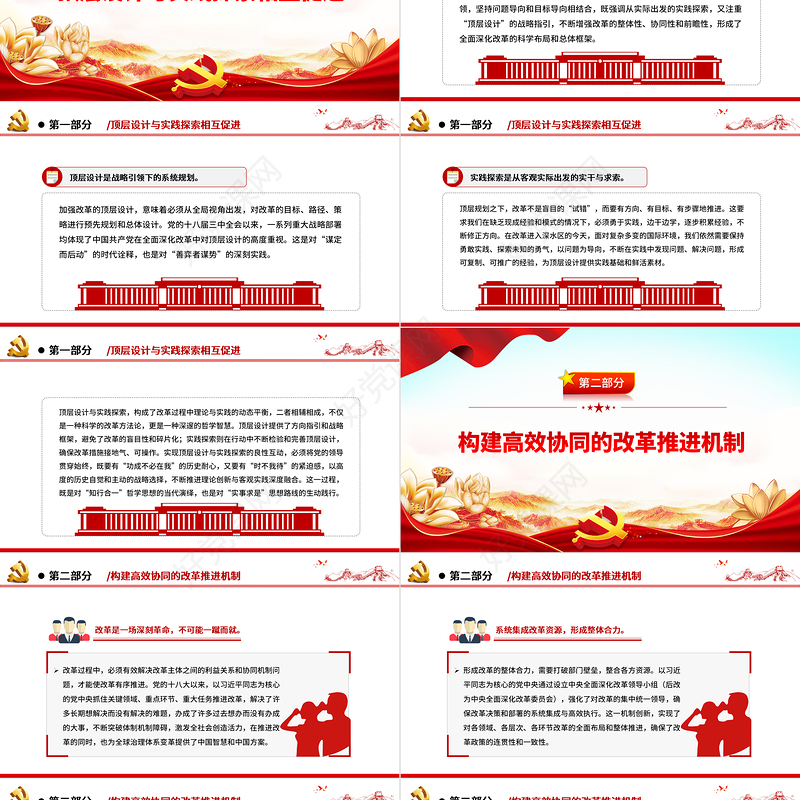 党领导的全面深化改革在创新中发展PPT党政风党员干部学习教育党课课件