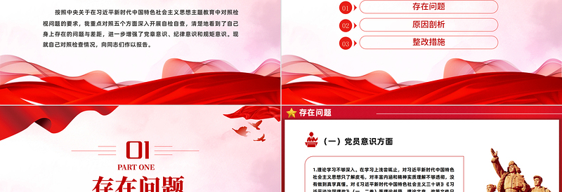 党员干部从五个方面开展自检自查PPT简洁创意2023年主题教育民主生活会党课