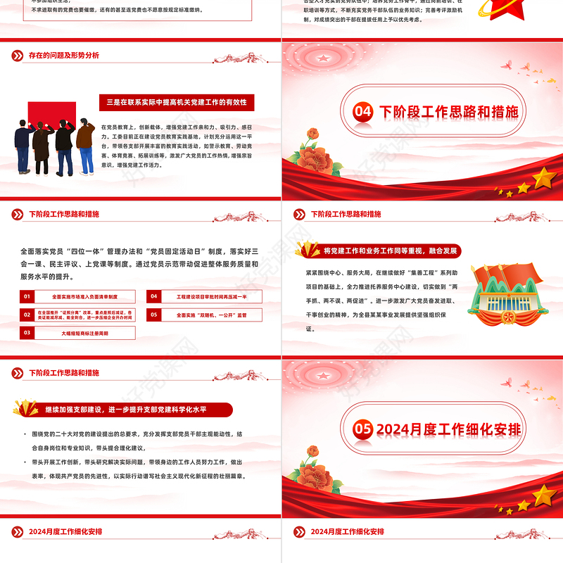 2024年3月民主生活会PPT红色党政风基层党委干部民主生活会课件