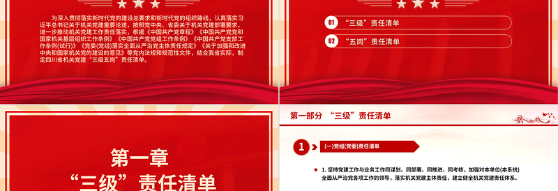 2022机关党建“三级五岗”责任清单PPT红色创意落实三级五岗履职责创建五好党支部勇争先党课