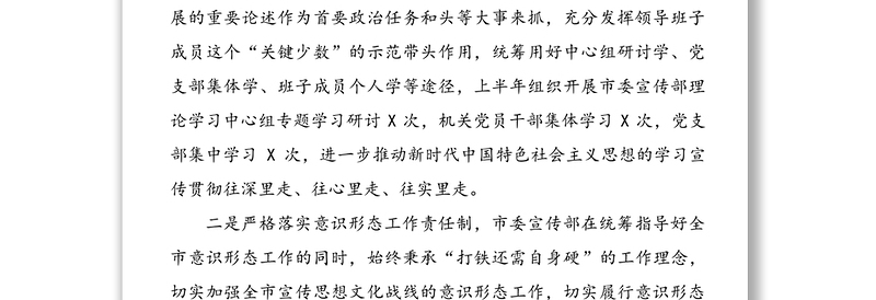 2020全面从严治党主体责任半年工作汇报