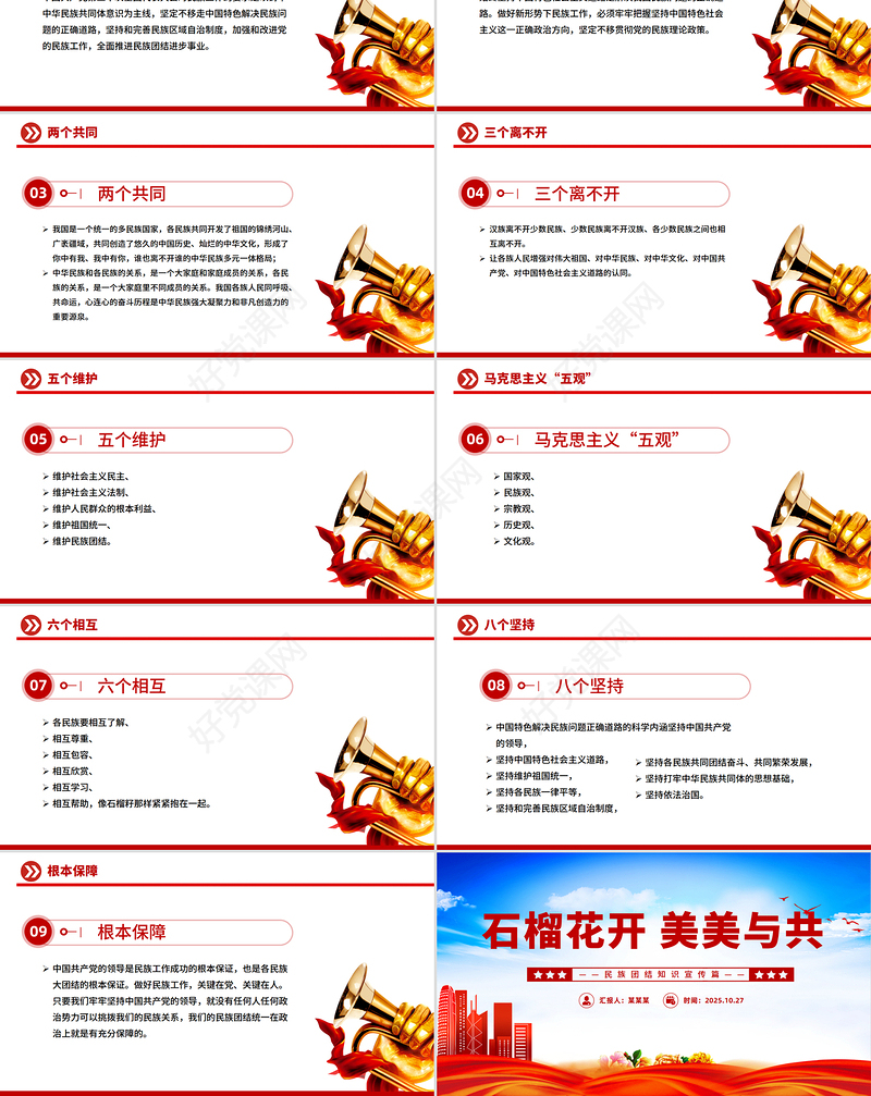 2025石榴花开美美与共PPT民族团结知识宣传课件