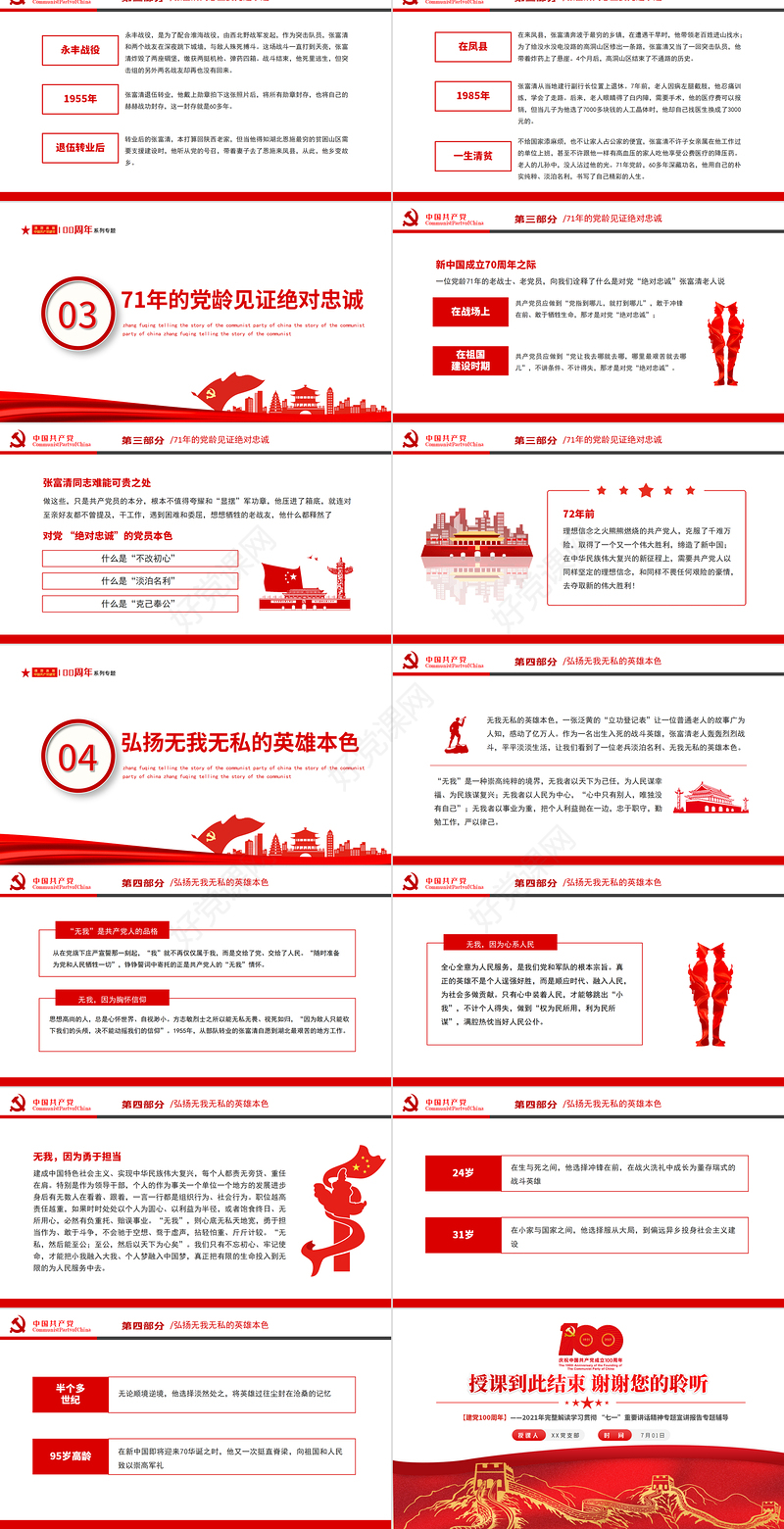 2021讲好中国共产党的故事之张富清事迹ppt