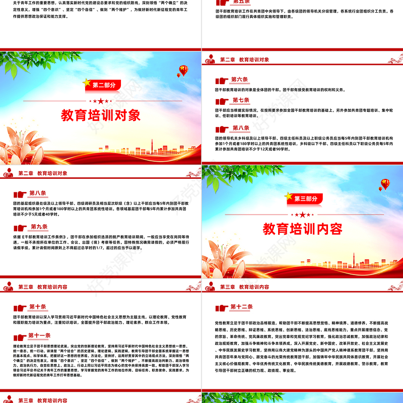 新修订《中国共产主义青年团干部教育培训工作条例》PPT大气简洁干部教育培训团课