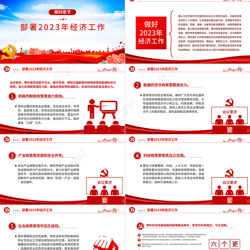 2023中央经济工作会议PPT红色党政风经济工作怎么干定调经济工作重点党员干部学习课件1