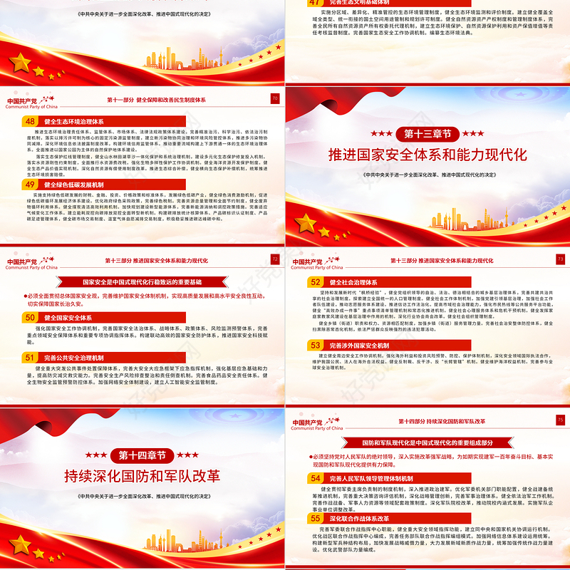 党政风《中共中央关于进一步全面深化改革、推进中国式现代化的决定》全文PPT党课课件