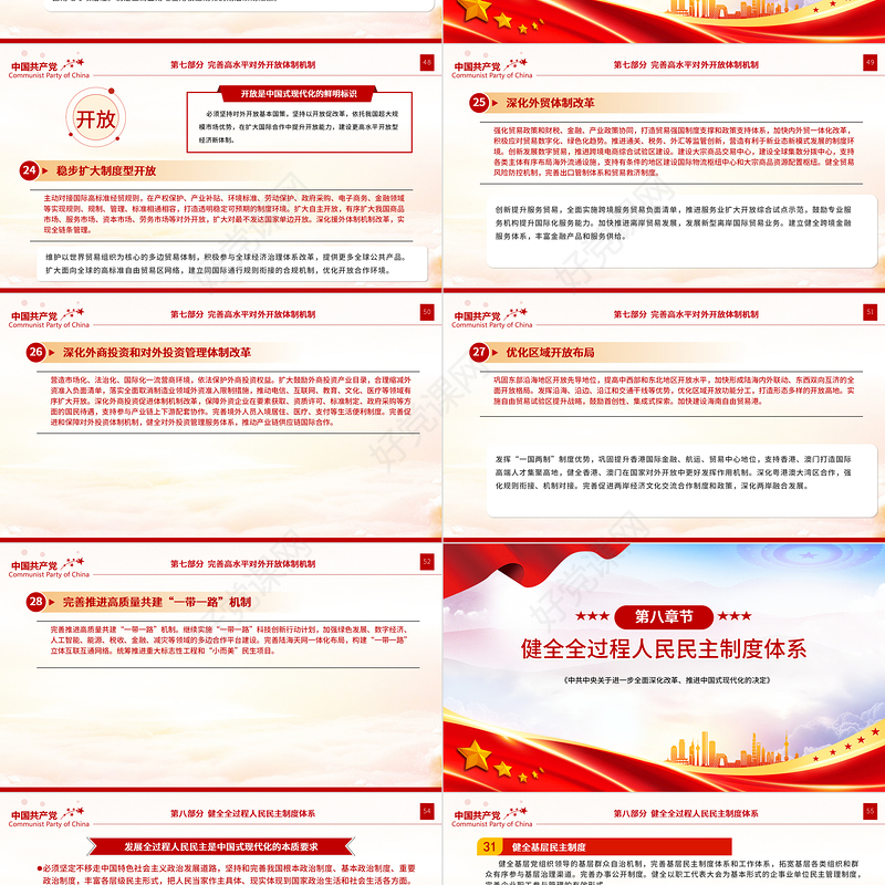 党政风《中共中央关于进一步全面深化改革、推进中国式现代化的决定》全文PPT党课课件