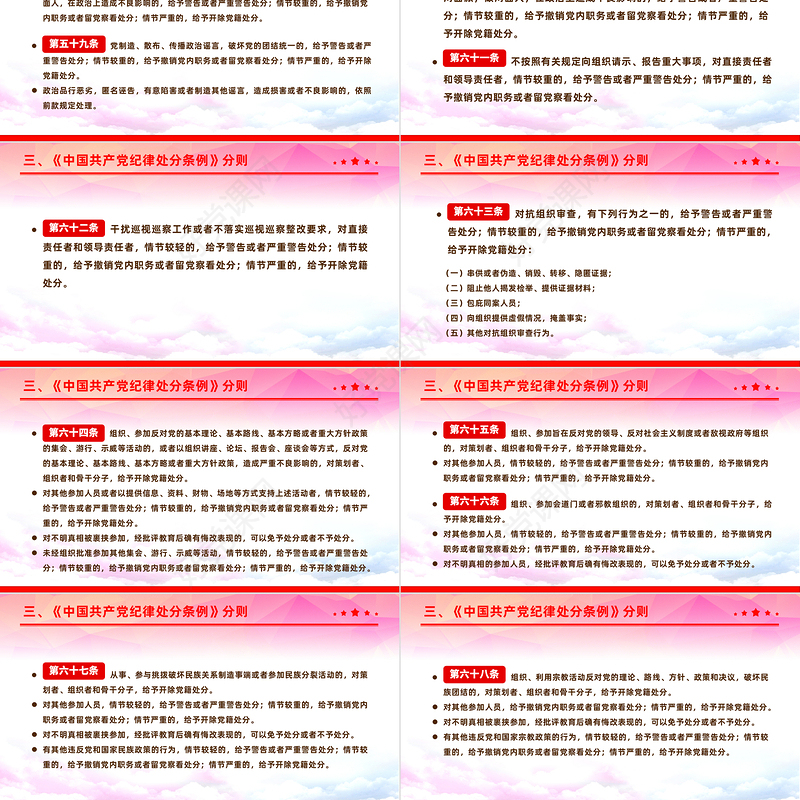 2024中国共产党纪律处分条例PPT红色简约全面加强党的纪律建设党课课件下载