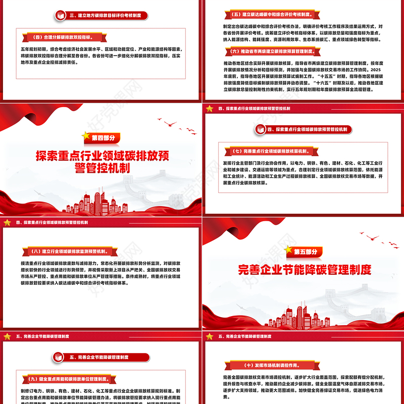 红色精美《加快构建碳排放双控制度体系工作方案》PPT模板