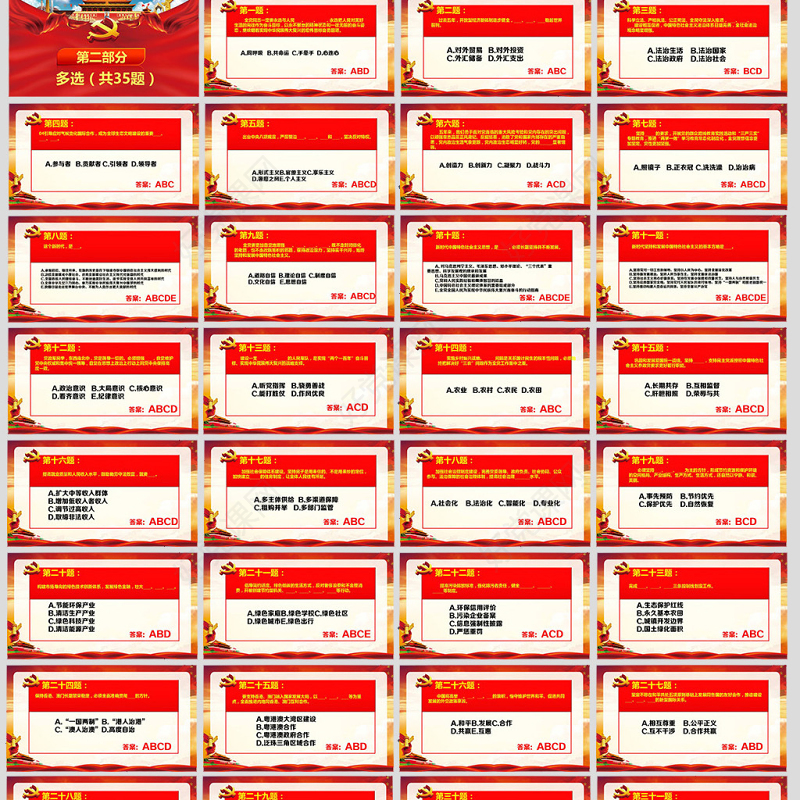 学习党的十九大精神100题知识竞赛PPT