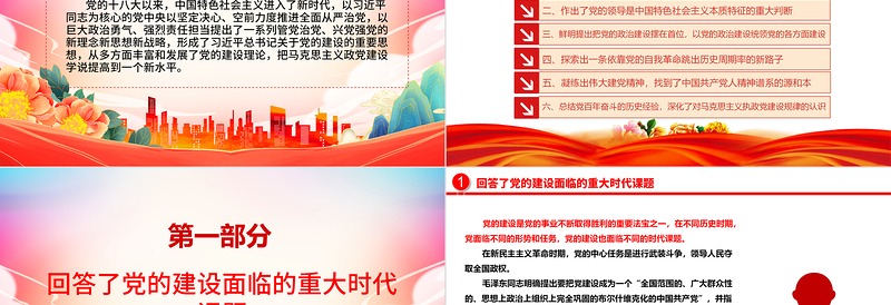 十八大以来党的建设理论提高到新水平ppt红色党政深入学习习近平总书记关于党的建设的重要思想基层党组织党员专题党课课件