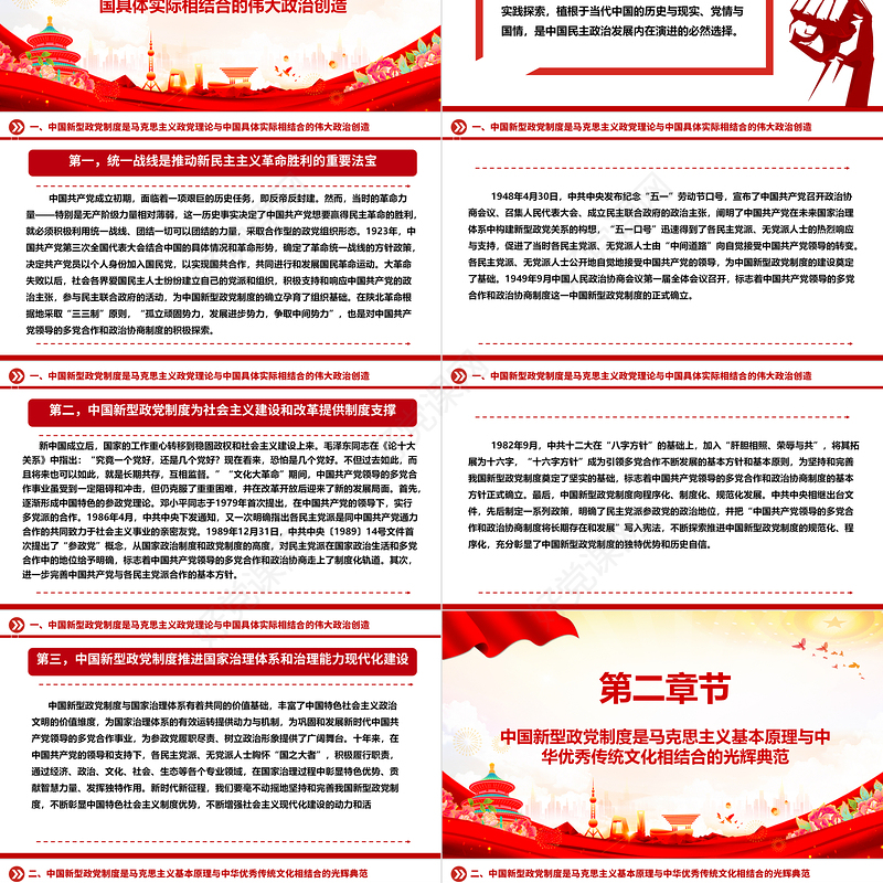 中国新型政党制度与“两个结合”ppt精美党政风深入研究中国新型政党制度专题党课