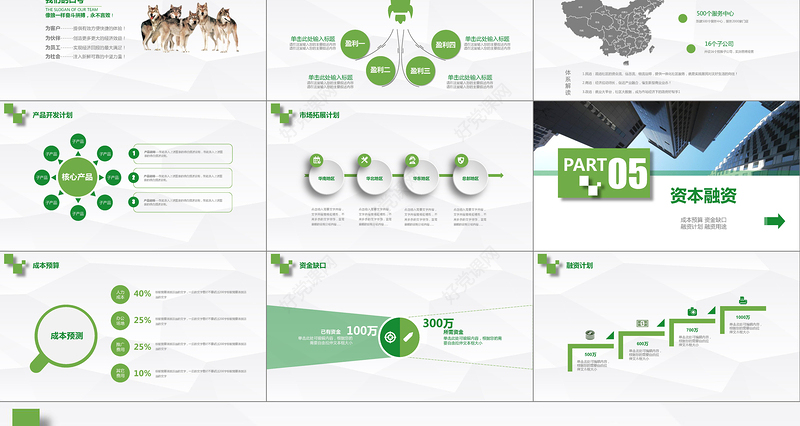 公司商务创业计划商业融资计划书PPT模板