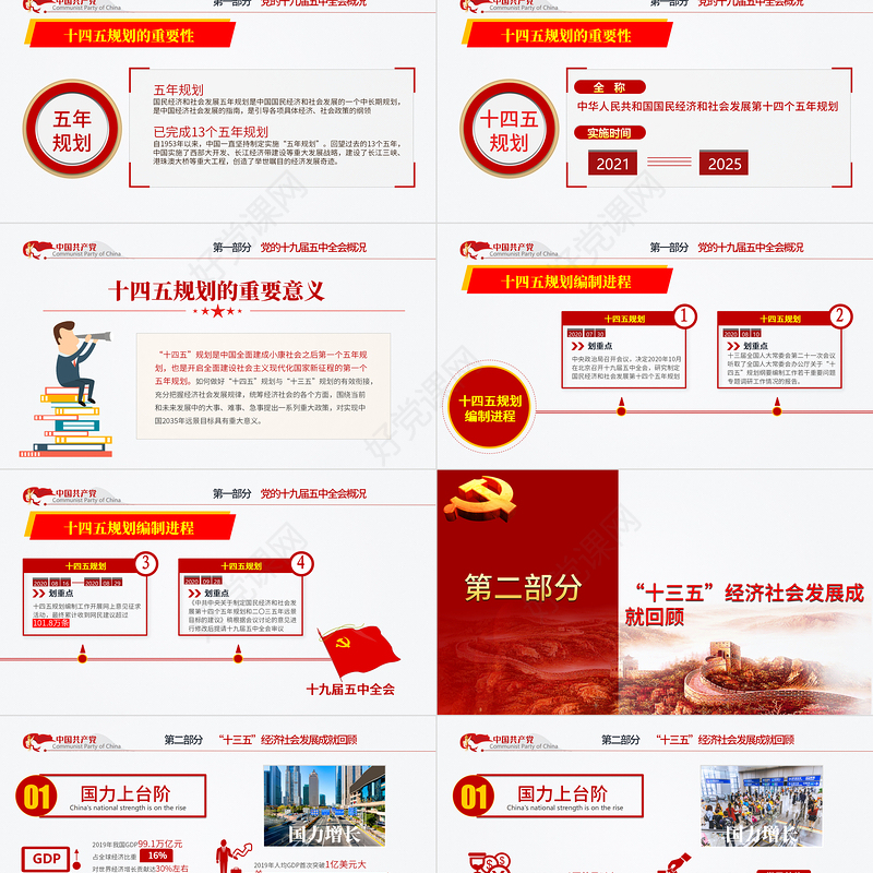 2020聚焦十九届五中全会精神解读PPT模板