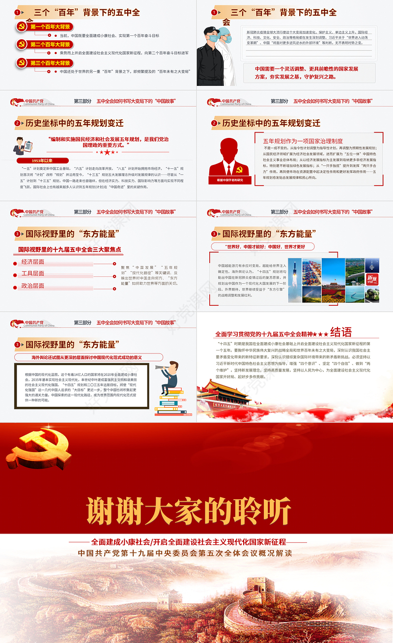 2020聚焦十九届五中全会精神解读PPT模板