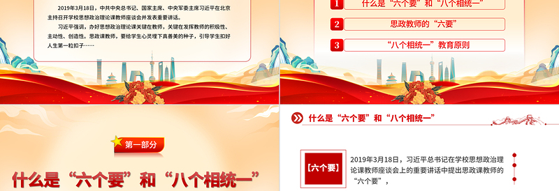 2022思政教师的六要及八个相统一教育原则PPT办好思想政治理论课关键在教师专题课件