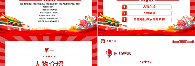 三个不相信精神PPT红色精美杨根思英雄事迹专题课件下载