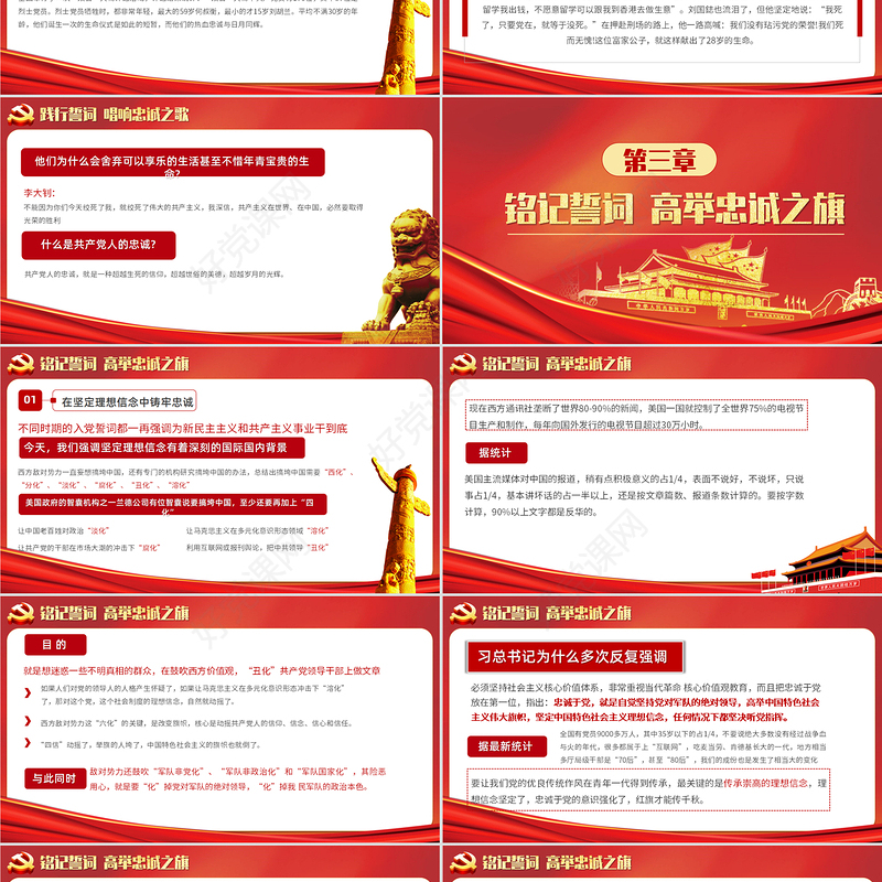 重温《入党誓言》入党誓词永远忠诚于党PPT模板-含讲稿