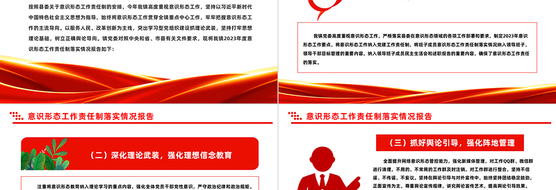 精美大气意识形态工作责任制落实情况报告PPT模板下载