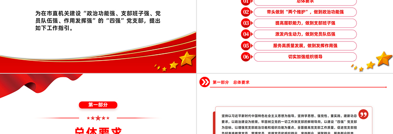 市直机关建设四强党支部工作指引PPT红色精美建设四强党支部引领高质量发展党课课件