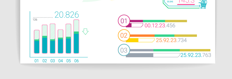 11款矢量多彩清新企业信息图表元素